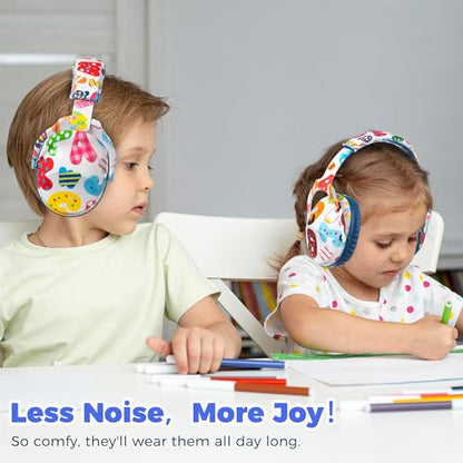 Kids Ear Protection Safety Ear Muffs, NRR 25dB Noise Reduction Children Earmuffs, Hearing Protectors for Sleeping, Studying, Airplane, Concerts, Fireworks-Letter with Blue Band - color: Blue Band Letter