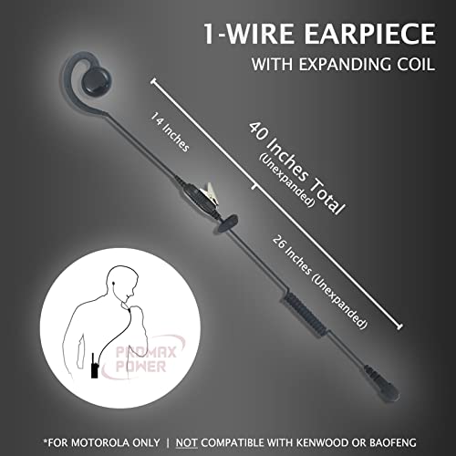 PROMAXPOWER 1-Wire C-Shape Swivel Earpiece with PTT for Motorola CP200D - size: 1-Pack