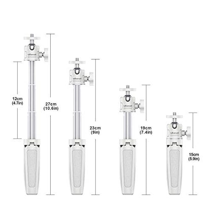 ULANZI Extension Pole Tripod Mini Selfie Stick Stand Handle Grip Vlogging | for iPhone 13 Pro Max Smartphone OSMO Pocket 4 3 Canon G7X Mark III Sony RX100 DJI Osmo Nano Luna Cameras White - color: White