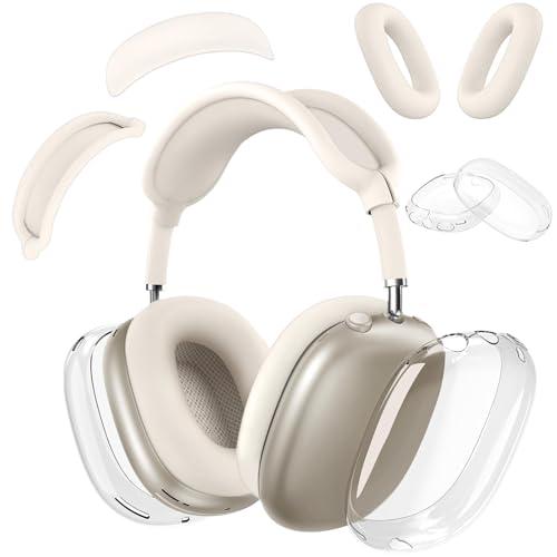 Silicone Case Cover for AirPods Max Headphones,Clear Soft TPU Ear Cups Cover/Ear Pad Case Cover/Headband Cover Transparent Accessories for Apple AirPods Max (2024/2020) (Star) - color: Star