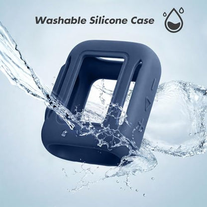Silicone Protective Cover for JBL Go 5 | Anti-Fingerprint & Sweatproof Case, Shockproof Bumper Skin with Precise Cutouts, Portable Speaker Sleeve - color: Navy Blue