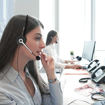 Wantek RJ9 Headset for Cisco IP Phones, Telephone Headset with Noise Canceling Microphone & Mute Button, Office Phone Headset Compatible with Cisco 6800 6900 7800 7900 8800 Series IP Phones - color: Dark gray