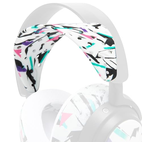 WC HeadbandZ Arctis Nova V2 - Upgraded Wide Silicone Headband Compatible with Arctis Nova Headsets by Wicked Cushions | Wider Weight-Distributing Design, Softer Flexible Silicone | 90's White - color: 90's White