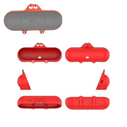 Silicone Case for Beats Pill 2024 Release Bluetooth Speaker Travel Carrying Case Anti Collision Anti Drop Dustproof Beats Pill Stand Up Shell (Red) - color: Red