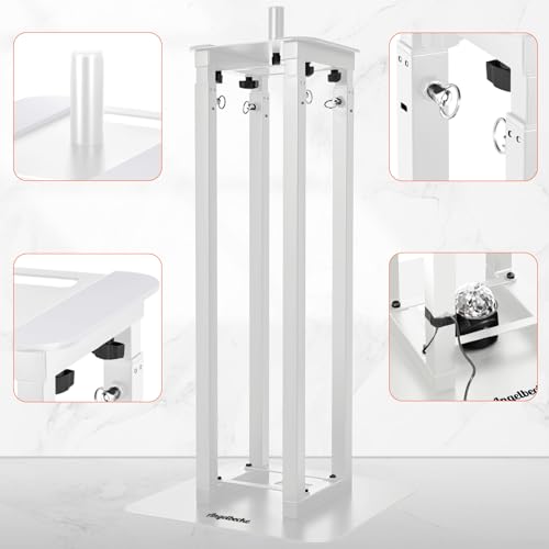 Adjustable Moving Head Light Totem Stands. Totem Light Stand, Adjustable 38.58-68.8 in, Black/White Scrims, Carry Bags, 35mm Speaker Mount, for for DJs & Event Lighting - color: White