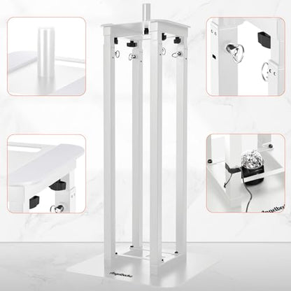 Adjustable Moving Head Light Totem Stands. Totem Light Stand, Adjustable 38.58-68.8 in, Black/White Scrims, Carry Bags, 35mm Speaker Mount, for for DJs & Event Lighting - color: White