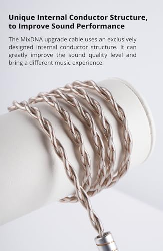 NICEHCK MixDNA IEM Cable, 6N Silver-Plated Copper IEM Upgrade Cable, OFC Mixed in-Ear Monitors Cords, Earphone Balanced Cables with 3.5mm/4.4mm Plugs for Audiophile Singers (4.4mm with QDC) - size: 4.4mm With QDC