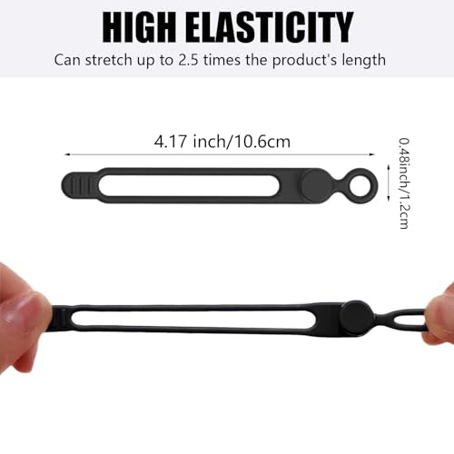 Data Cable Organizer, 2026 NEW Elastic Silicone Cable Ties, Reusable Cable Ties Wire Management Organizer, Multi-Purpose Cord Organizers for Bundling and Fastening Earphone, Phone Charger (18)
