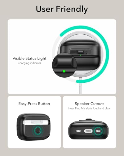 ESR for AirPods Pro 2 Case (2023/2022/2019), Compatible with MagSafe, Black | Compatible with Airpods Pro (USB-C/Lightning Cable), Magnetic Lid, Full Drop Protection Cover with Lanyard - color: Black, size: Airpods Pro 2&1 Case