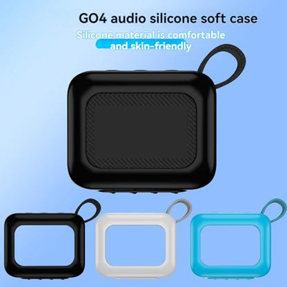 Protective Silicone Case Cover Compatible for JBL GO4 Bluetooth Speaker Travel Carrying Case Sleeve Outdoor Portable Stand Up Skin Cover (White) - color: White