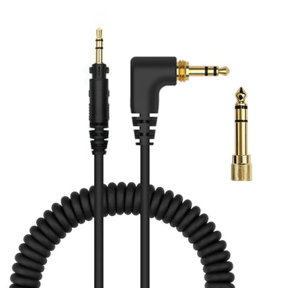 EAH-DJ1200 Cable, Replacement Spring Coiled Audio Cable with 6.35mm Gold-Plated Connection Adapter for Technics EAH-DJ1200 Headphones (11.5ft/350cm)