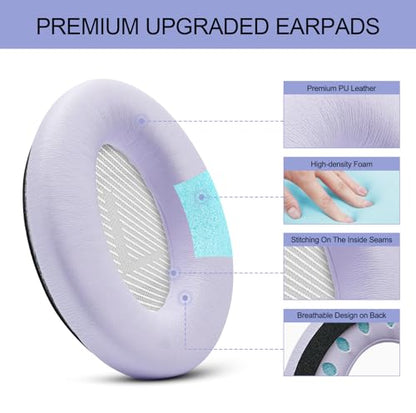 GEVO Premium Replacement Ear Pads for Bose QC35 & QC35ii - Chilled Lilac | Fits QuietComfort 35 & 35ii / SoundLink 1&2 AE（Over-Ear）- Soft Protein Leather · Adaptive Memory Foam and Extra Durable - color: Purple