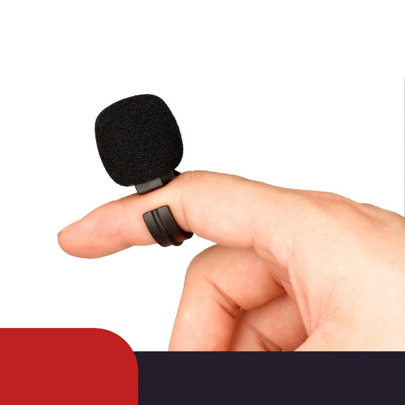 Harmonica Microphone 3.5mm Ring Clip Finger Holder Flute Microphone Wired Wind Instrument Mic for Blues Harmonica Mouth Organ C Flute Zelda Ocarina Soprano Recorder Portable Voice Amplifier