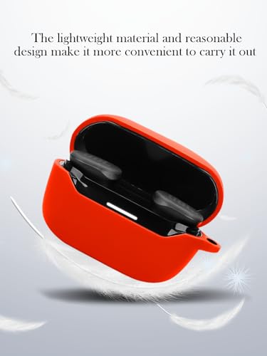 Case for JBL Endurance Race 2 True Wireless in Ear Earbuds,Soft Protective,Shockproof, BOVUGAC Silicone Case Cover with Keychain & Cleaning Kit & Lanyard-Red - color: Red