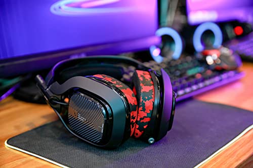 WC Freeze A40 - Hybrid Fabric Cooling Gel Earpads for Astro A40 TR | Made by Wicked Cushions | Improved Durability, Thickness & Sound Isolation | Red Camo - color: Red Camo