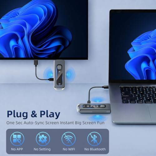 [328FT Long Range & 4K Decode] Wireless HDMI Transmitter and Receiver Wireless Display Adapter for Laptop PC TV Projector Instant Pairing Plug & Play Low Latency Video Audio for Office Presentation