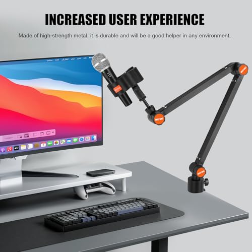 ST4 Microphone stand arm holder boom desk arm mic holder, with microphone upgraded clip, Suitable for 3kg microphone