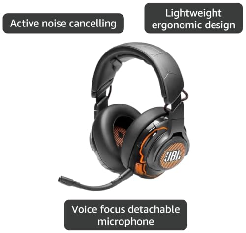 JBL Quantum One - USB wired over-ear professional gaming headset with head-tracking enhanced JBL QuantumSPHERE 360, Active noise cancelling and Hi-Res certified sound (Black)