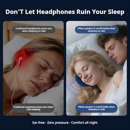 Under Pillow Speaker - Mini Portable Bluetooth Pillow Speaker for Sleeping with White Noise, Timer Ultra-Thin Wireless Sleep Aid Headphones for Adults, Kids, Side Sleepers