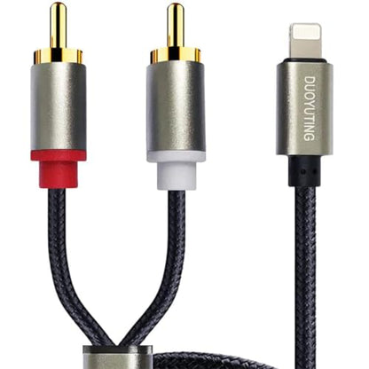 RCA Audio Cable, iOS Phone to 2 Male RCA Stereo Audio Y-Adapter for iPhone/Sound Box/Amplifier/Home Theater etc. (3.4ft) - size: 3.4FT, style: iOS to 2RCA