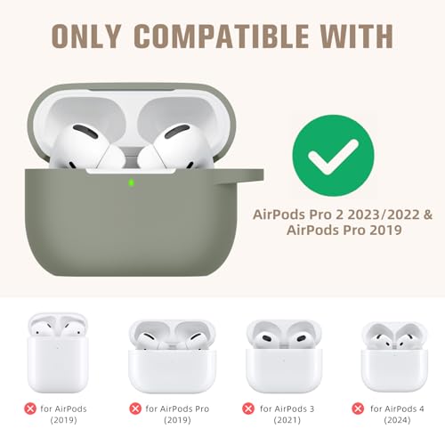 Hamile Compatible AirPods Pro Case Protective Silicone Shockproof Cover Skin for Airpod Pro 2019 Charging Case, with Keychain, Army Green - color: Army Green