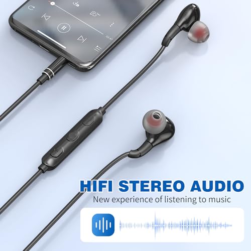 ASKUBSKU Wired Headphones Earbuds for School Laptop PC Chromebook, Black | Corded Ear Buds with 3.5mm Plug in Audio Jack Mic HiFi Stereo Clear Call Volume Control for Kindle Fire/Switch/Android
