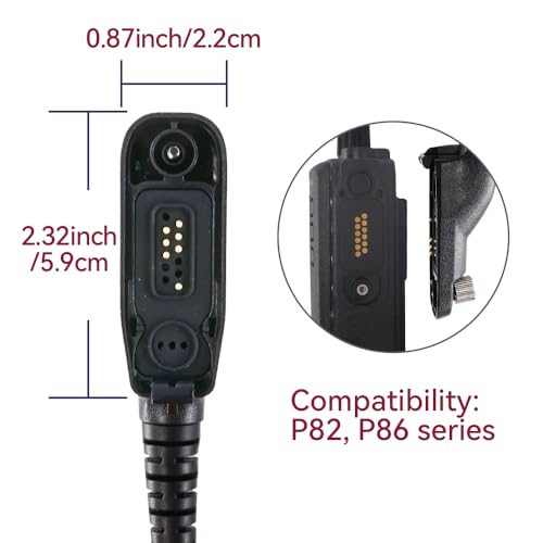 ETMY Covert Acoustic Tube Earpiece with Mini PTT Mic, Compatible with Motorola APX 6000/7000/8000, XPR 7550/7550e, P82/P86 Series Two-Way Radio (1)