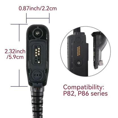 ETMY Covert Acoustic Tube Earpiece with Mini PTT Mic, Compatible with Motorola APX 6000/7000/8000, XPR 7550/7550e, P82/P86 Series Two-Way Radio (1)
