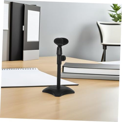 Vaguelly Adjustable Desk Mic Stand round Base, Compact Microphone Holder for Handheld Microphones, Universal Compatibility for Desk Setups and Podcasts, Made of Abs and Iron