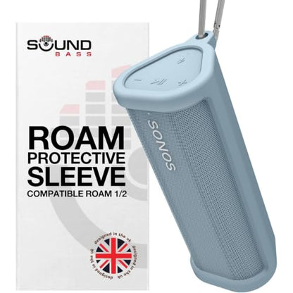 Heavy Duty Protective Carrying Case for Sonos Roam 2 | Blue | Compatible with Sonos Roam, Roam 2 & Roam SL | Includes Bluetooth Button | Protect Your Wireless Speaker | Cover / Sleeve - color: Blue