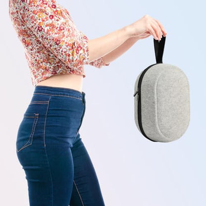 BnLnHOGVR VR Carrying Case for Meta Quest 3S/3/2, Steam Fream, Elite Strap | Medium Odor-Free Felt Hard Shell for Quest and Apple Vision Pro, with Mesh Pocket and Lens Protector Cover