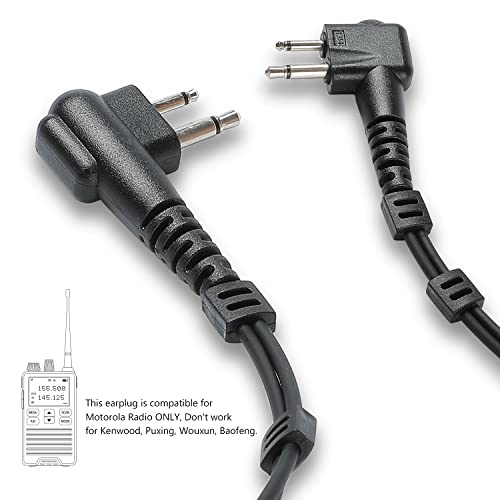 Compatible with Motorola CP200 CP200D Earpiece, BPR40 CP100D CP185 RDM2070D Two Way Radio Headset,Walkie Talkie Earpiece with Mic,Earpiece for Motorola Walkie Talkie Radio - color: 2 packs