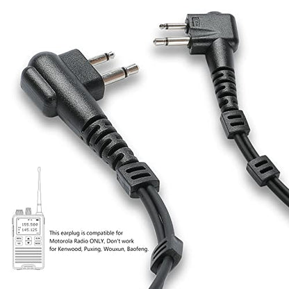 Compatible with Motorola CP200 CP200D Earpiece, BPR40 CP100D CP185 RDM2070D Two Way Radio Headset,Walkie Talkie Earpiece with Mic,Earpiece for Motorola Walkie Talkie Radio - color: 2 packs