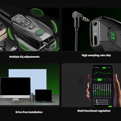 GS20 Type C / USB Small Sound Card 7.1 Uses external channel black gaming card with surround for wide compatibility