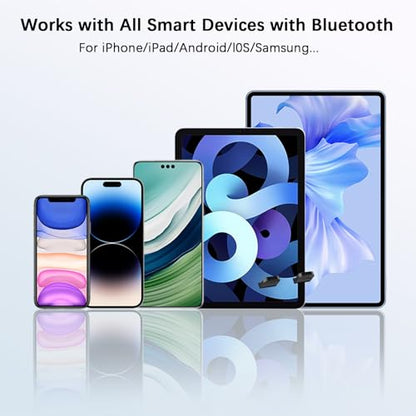 Wireless Induction Speaker 5-in-1 Bluetooth Speaker with Phone Stand, Father's Day Present, Stereo Sound 8 RGB Ambient Light, 360° Rotation Adjustable Desktop Stand for iOS Android - color: Black