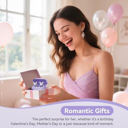 Kinglucky Gen2 Clip-On Earbuds with Butterfly Earrings, Charge & Store Without Removing Earrings, Comfortable Fit & 40H Playtime Bluetooth Open Ear Headphones for Women, Small Ears, Gifts (Purple) - color: Purple