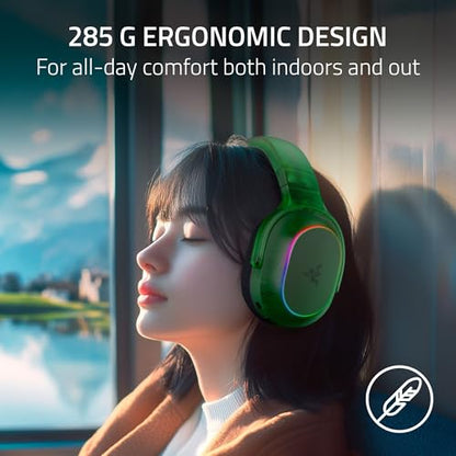 Razer Barracuda X Chroma Wireless Gaming Headset, Phantom Green | 2.4GHz Wireless & Bluetooth, Lightweight, RGB, 40mm Drivers, Cardioid Mic, 70 Hr Battery - color: Phantom Green