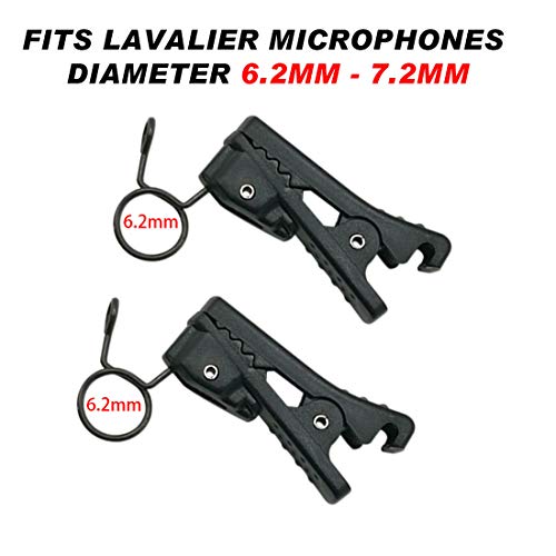 ABS Plastic Lavalier Microphone Tie Clip for All Kinds of Omnidirectional Condenser Microphone for Sony UWP, Saramonic, Sennheiser, Boya,Shure Lavalier Lapel Microphone, Pack of 2 (6.2mm) - size: 6.2mm