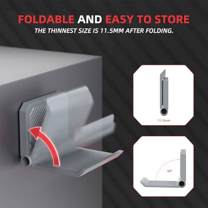 playvital FOLD Controller Holder Wall for ps5 ps4 Xbox Switch 2 Pro Headset, 2 Pack Universal Organizer Gaming Controller Stand Headphone Mount - Foldable Anti-Slip Adhesive Removable, New Hope Gray - color: New Hope Gray 2 Sets
