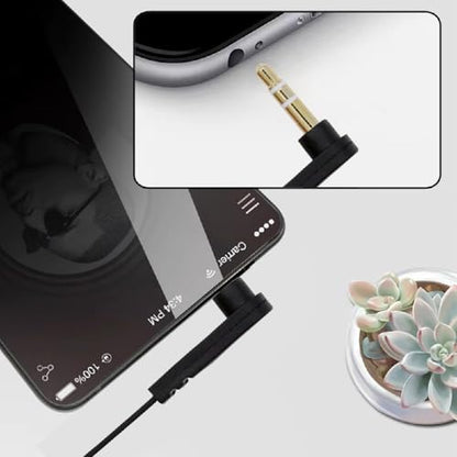 CableUltra Slim Flat AUX 3.5mm 3-Poles Audio Stereo Male to Female Extension Speaker Cable 90 Degree Right Angled 15cm - style: 3-Poles Male to Female