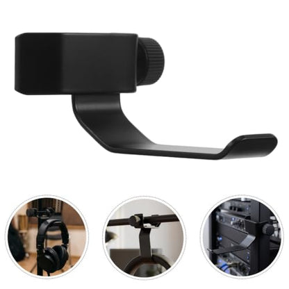 Adjustable Clamp-on Headphone Mount for Mic and Music Stands, Sturdy Iron and Plastic Headphone Rack with Curved Cradle and Secure Installation, for Musicians and Students
