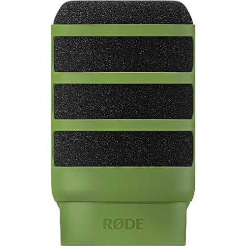 Rode PodMic Cardioid Dynamic Broadcast Microphone with WS14 PodMic Pop Filter - Green