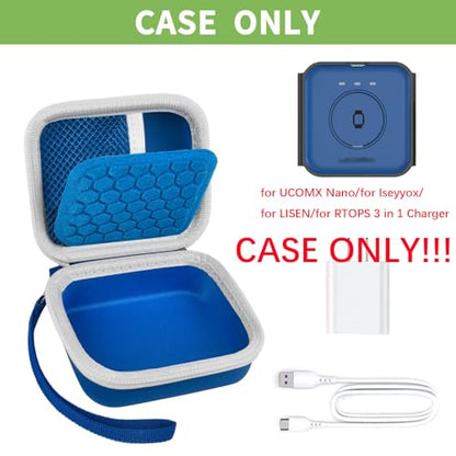 Hard Case for UCOMX/Hicober 3-in-1 Charger, Box Only | Hard shell case for UCOMX, Hicober, Iseyyox, LISEN and RTOPS 3-in-1 charger users, with divider and mesh pocket - color: Blue