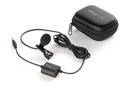 IK Multimedia iRig Mic Lav Lapel Microphone, omnidirectional Condenser lavalier Microphone with 1/8" TRRS Jack, Headphone Out and Daisy-Chaining for iPhone, iPad, Android, Mac, PC - size: Single