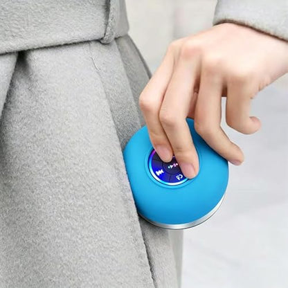 Mini Bluetooth Shower Speaker Blue, Silicone Suction Cup Portable Speaker with LED Lights, IPX4 Waterproof, Built in Mic, for Bathroom Kitchen Outdoors, Ideal Gifts (Blue) - color: Blue