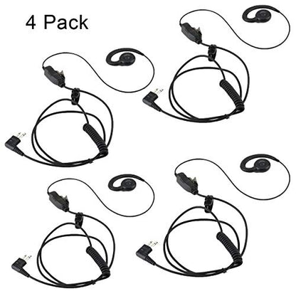 HWAYO Walkie Talkie Swivel Earpiece with Microphone and PTT for Motorola Two Way Radio - Motorola Swivel Earpiece Compatible with Walkie Talkies CLS1410, CLS1100, HKLN4604A (4 Pack) - size: 4 Pack