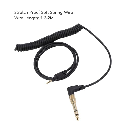 Headphone Cable Replacement, 3.5mm to 6.35mm Adapter with Locking Mechanism, for HDJ CUE1BT HDJ X5 HDJ X7 HDJ S7 Headphones