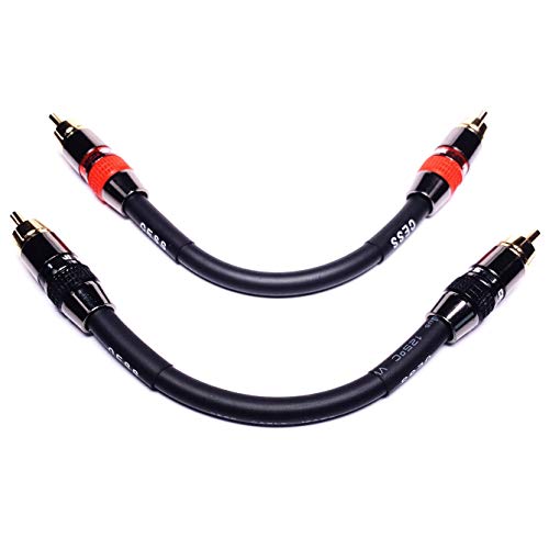 CNCESS CESS-163-4i Low Noise 12 Gauge Premium RCA Audio Line Patch Cable (4 Inches) - size: 4 inches