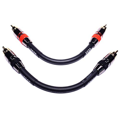 CNCESS CESS-163-4i Low Noise 12 Gauge Premium RCA Audio Line Patch Cable (4 Inches) - size: 4 inches