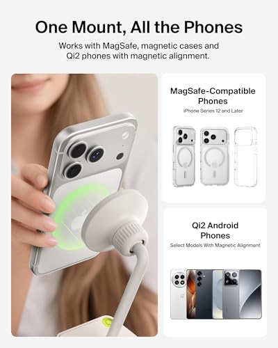 Belkin Stage Magnetic Tripod Phone Mount, MagSafe & Qi2 Compatible | 360-degree rotating holder, for iPhone 17 & 16, Android, TikTok, YouTube, streaming, influencer content - style: Magnetic Phone Holder